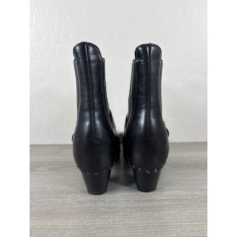 Dansko Black Leather Clog Ankle Boots Buckle Studded Block Heel Size 39 - Picture 5 of 8